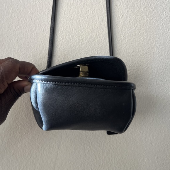VTG Coach Everett Mini Coin Bag Black Leather Small Crossbody Purse USA 9934 - Picture 8 of 16